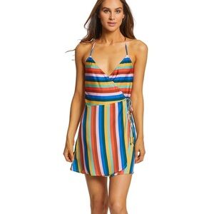 The Bikini lab Striped Swim Coverup